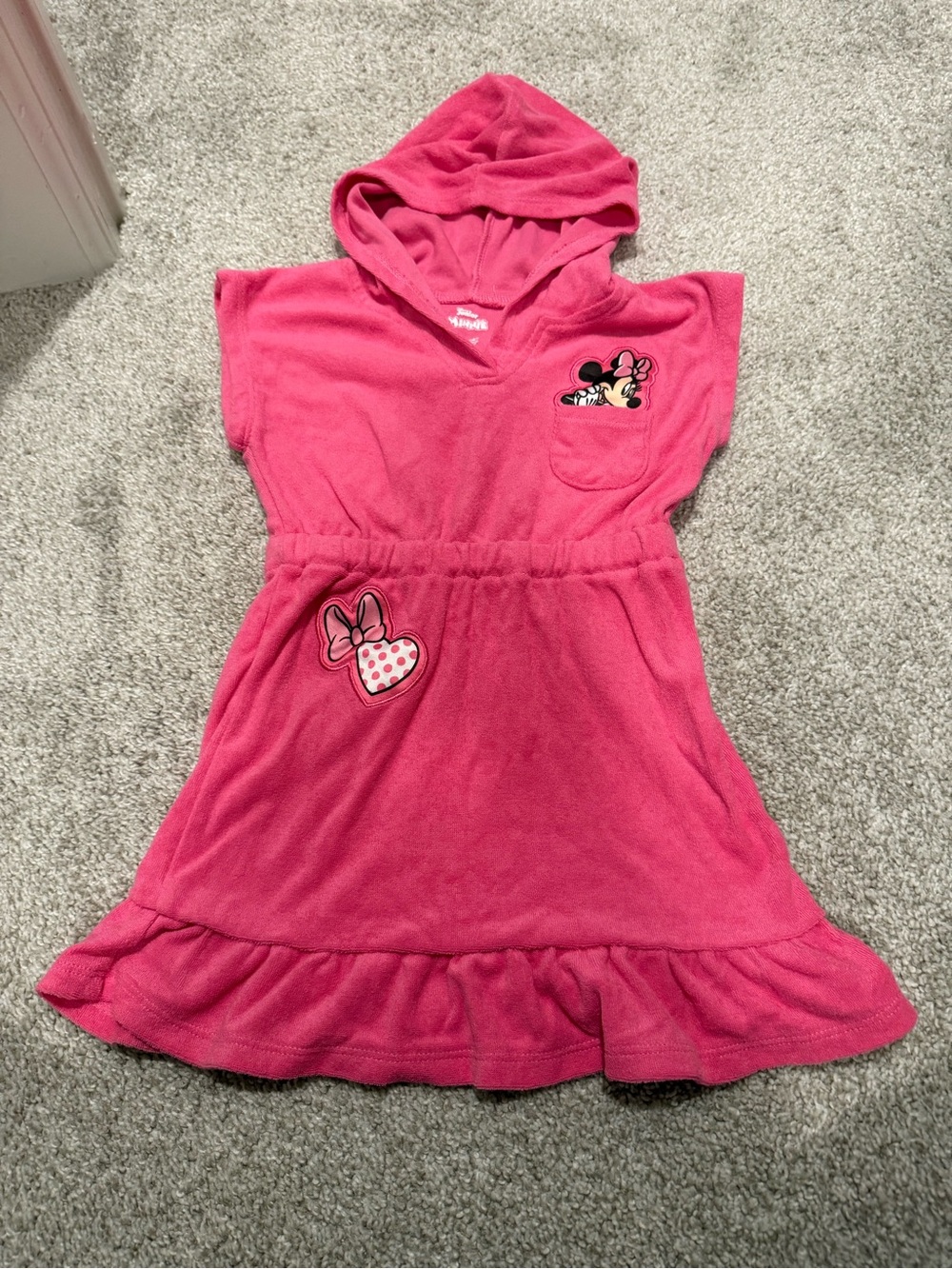 Disney Kids Pink Minnie Mouse Hooded Swim Coverup